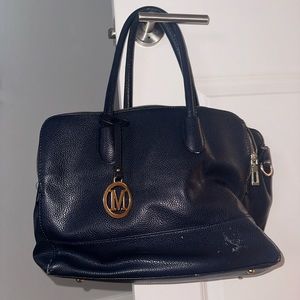 Miss Lulu navy blue leather purse